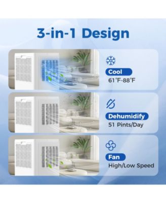 10000 BTU Portable Air Conditioner Cools up to 350 Sq wth 24H Timer