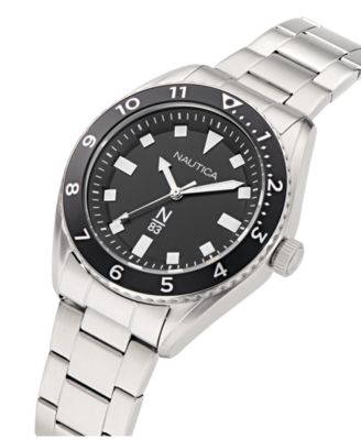 Men's Analog Silver-Tone Stainless Steel Watch, 44mm