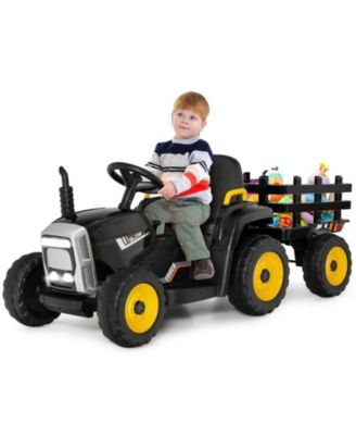 12V Ride on Tractor with 3-Gear-Shift Ground Loader for Kids 3+ Years Old