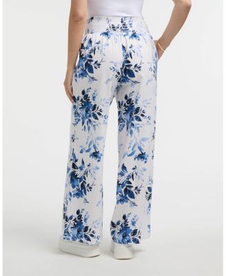 Women's Linen Smocked Wide Leg Pant