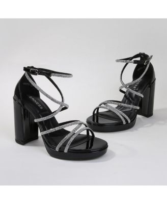 Gretta Rhinestone Strappy Platform Heels