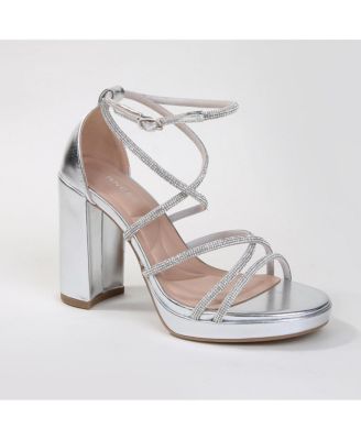 Gretta Rhinestone Strappy Platform Heels