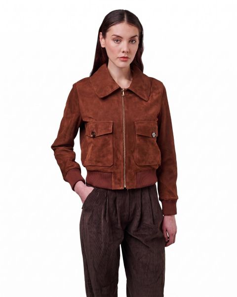 Женская куртка Furniq UK Evie Suede, цвет: Каштановый