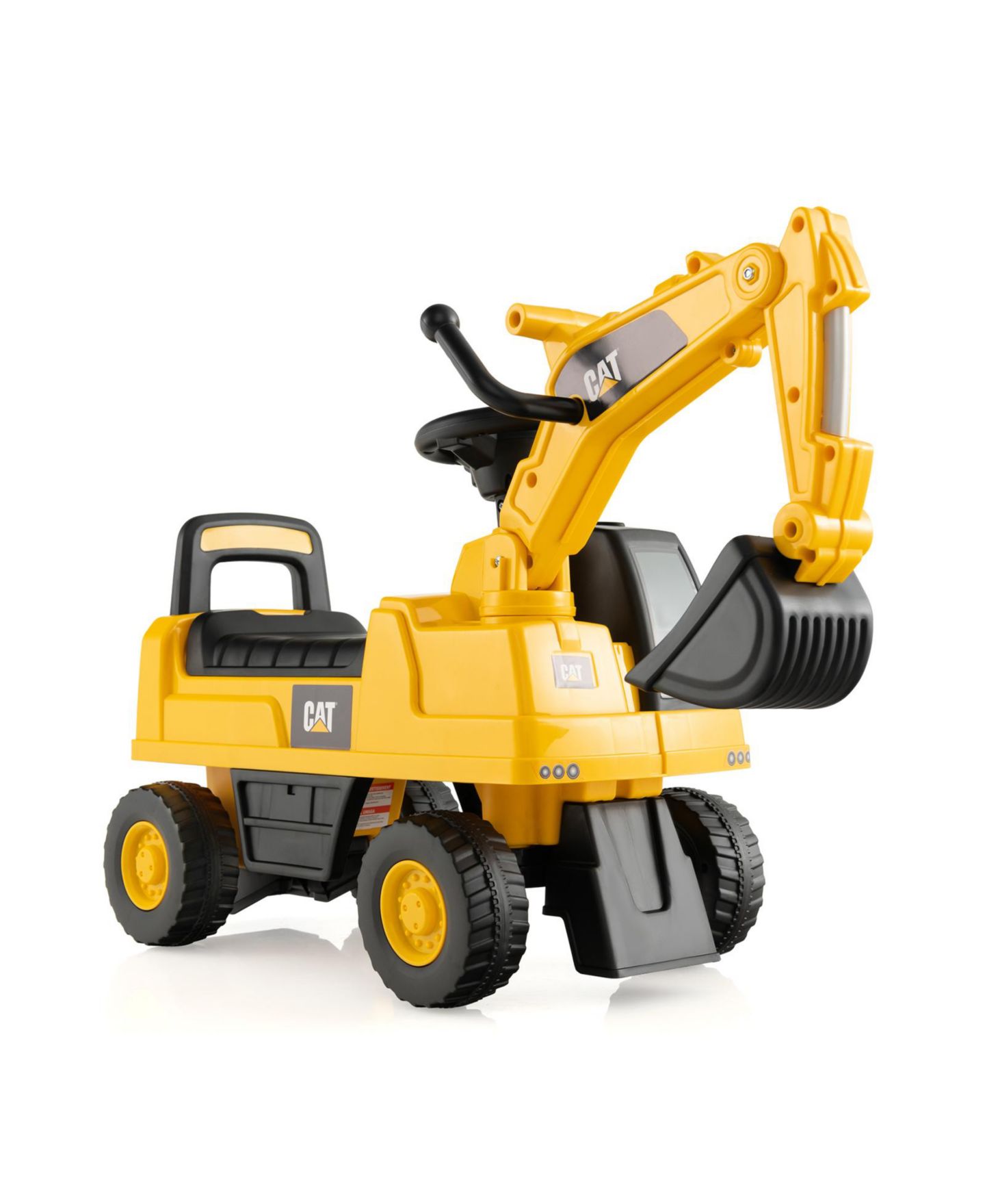 Детская игрушка Mecale Excavator, 29"L x 12"W x 21.5"H, Rotatable Digging Bucket, Ride-On Toy, 55 lbs Capacity, Ages 1+, цвет: Жёлтый — фото 1
