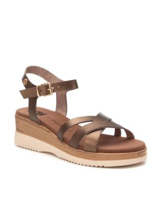 Women's Criss Cross Straps Low Wedge Sandals By XTI