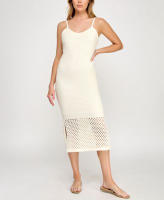 INVITEE - Juniors' V-Neck Sleeveless Bodycon Crochet Dress