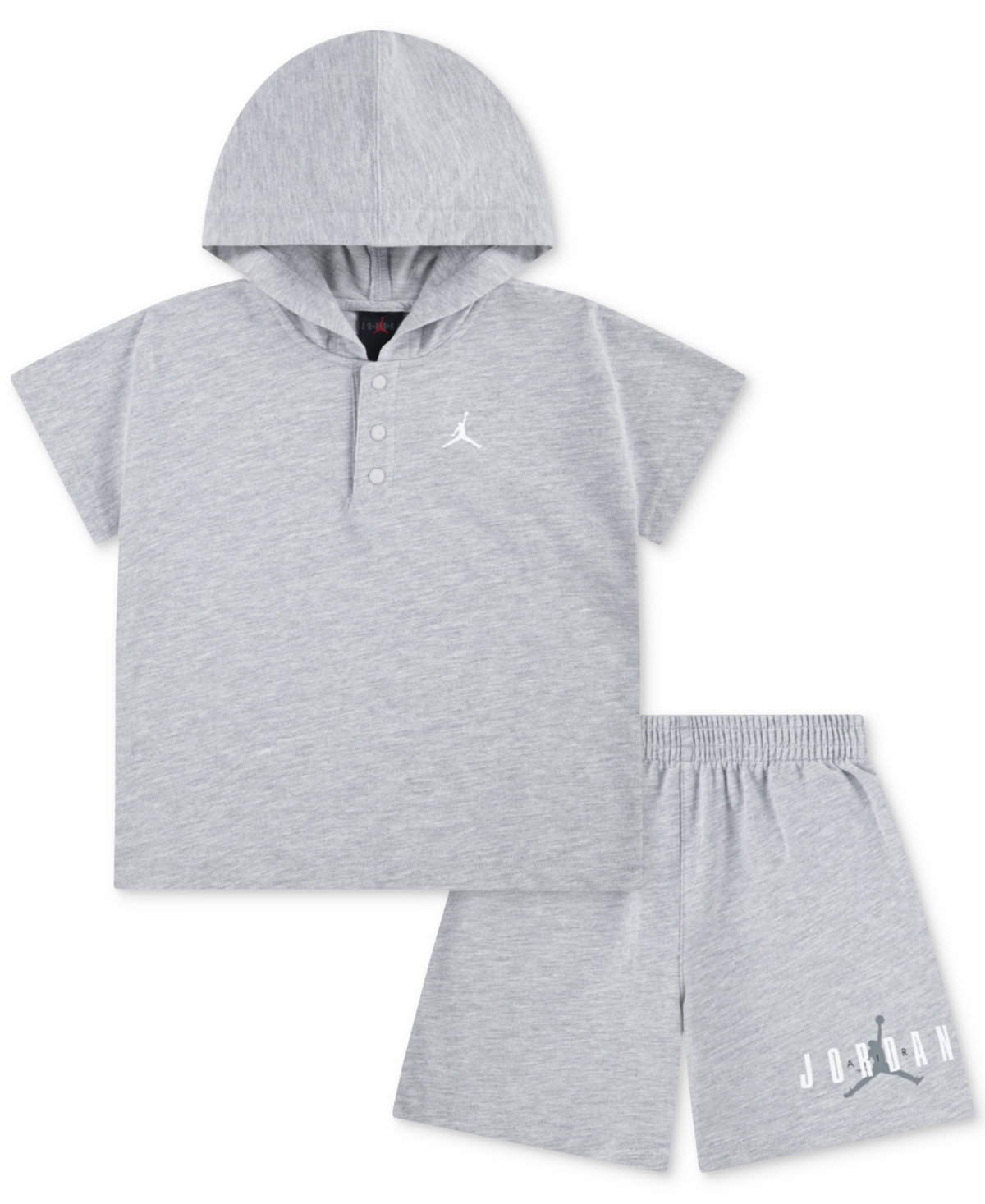 Jordan Little Boys Henley Hoodie & Shorts, 2 Piece Set