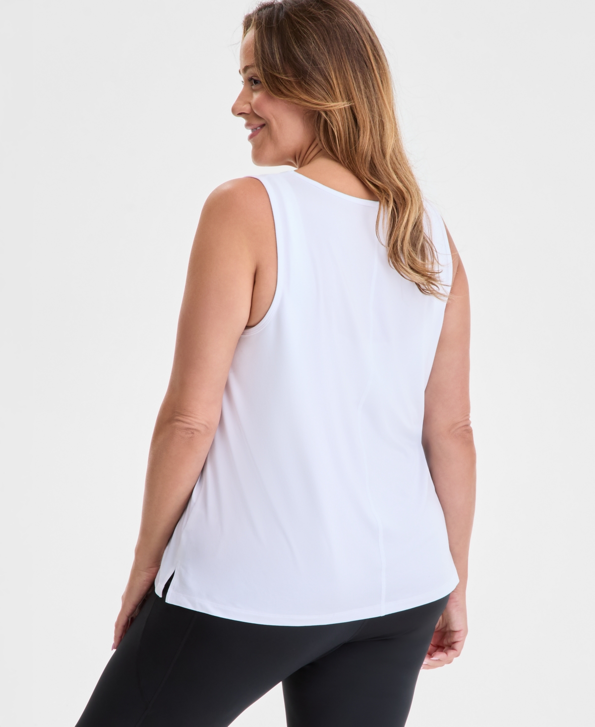Id Ideology Plus Size Solid Essentials Crewneck Tank Top, Created For Macy's