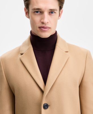 Men's Slim-Fit Solid Overcoat