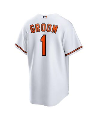 Men's&nbsp;White Baltimore Orioles 1 Groom Home Replica Jersey
