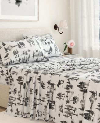 Lodge Print Ultra-Soft Turkish Cotton Flannel Sheet Set