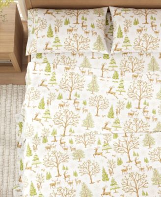Lodge Print Ultra-Soft Turkish Cotton Flannel Sheet Set