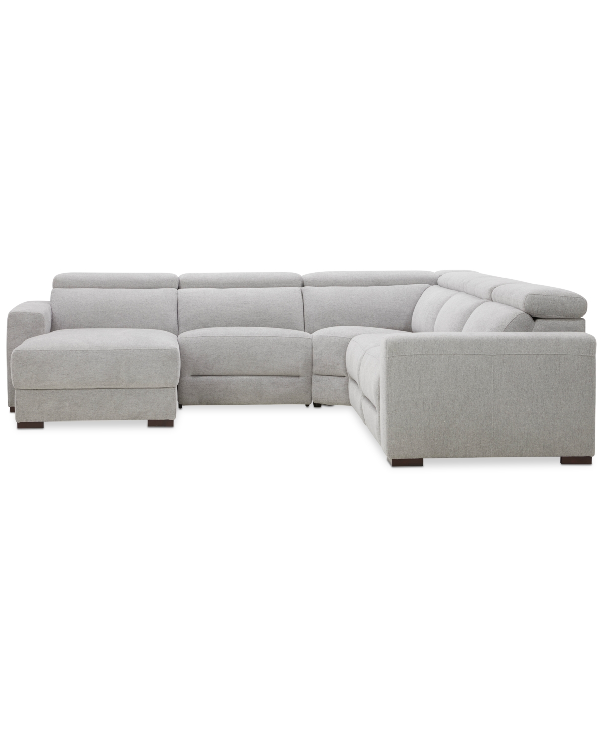Macy's Nevio 5-pc. Fabric Power Headrest Sectional With 1 Power Motion Chair