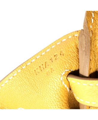 Pre-Owned Hermes Birkin 25 Handbag Brown Togo with Palladium Hardware