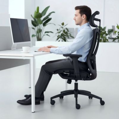 Ergonomic Mesh Office Chair, High Back Desk Chair with 3D Armrests, Up&Down Lumbar Support, Swivel Computer Task Chair