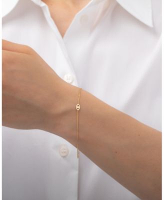 14k Gold Mini Evil Eye Bracelet