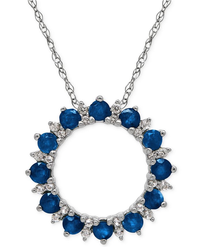 Macy's blue sapphire deals necklace