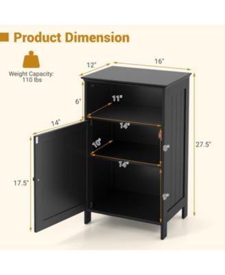 Bathroom Freestanding  Adjustable Shelf Floor Storage Cabinet