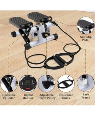 Multifunctional Stepper – Aerobic Fitness Machine with Electronic Monitor, Resistance Bands, and Slip-Resistant Footplates