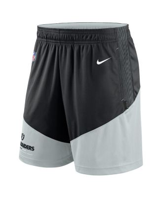 Men's Black, Silver Las Vegas Raiders Sideline Primary Lockup Performance Shorts