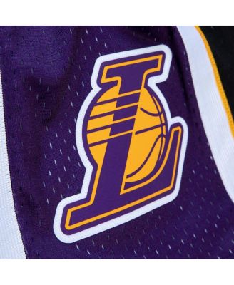 Men's Purple/Black Los Angeles Lakers 2009/10 Hardwood Classics Fadeaway Reload 3.0 Swingman Shorts