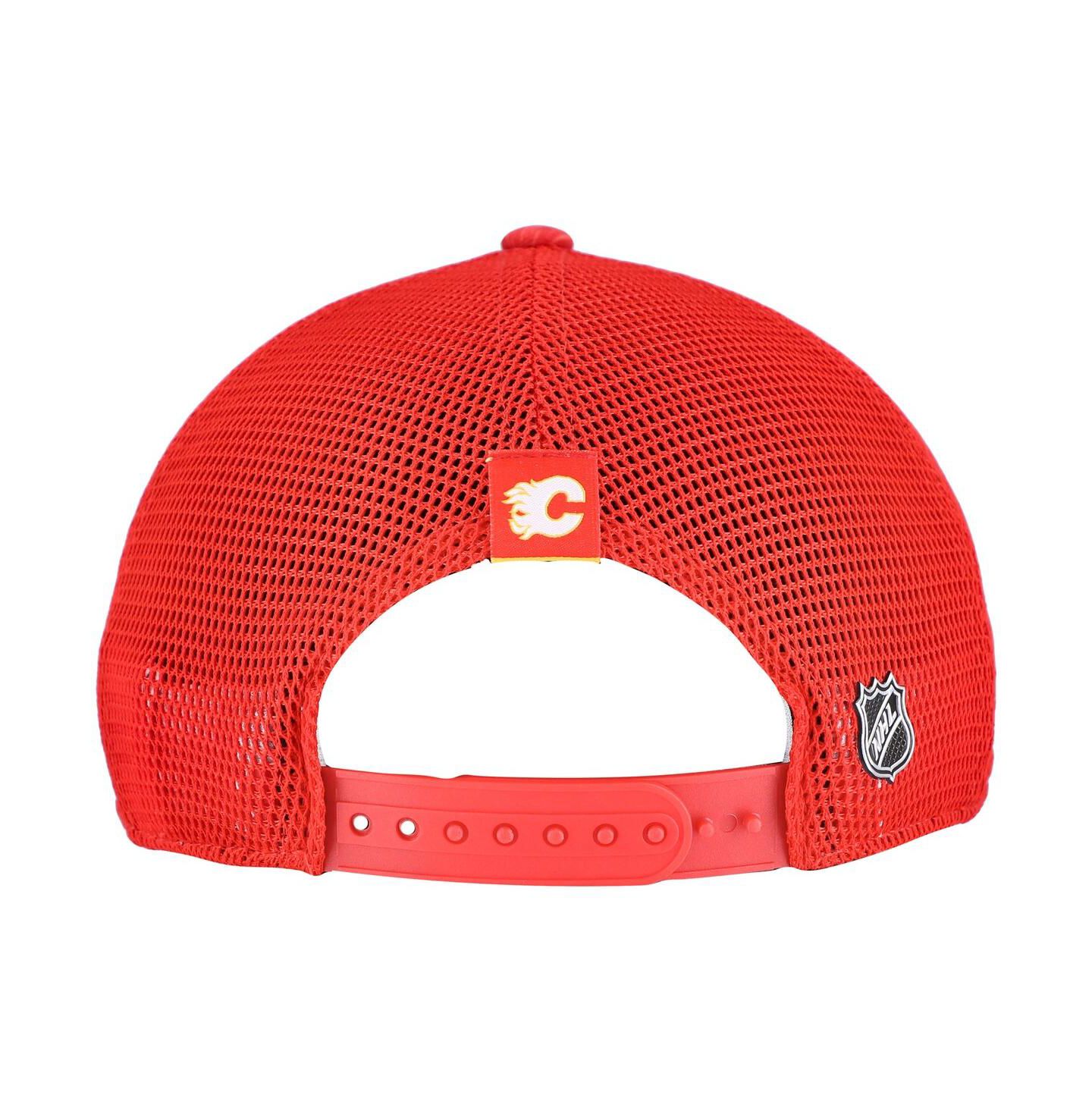Женская кепка Fanatics Red Calgary Flames Authentic Pro Adjustable Trucker Hat — фото 4