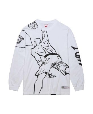 Mitchell Ness Men's White AND1 Slam Dunk Long Sleeve T-Shirt