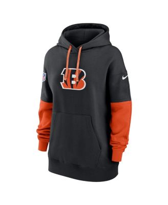 Women's Black Cincinnati Bengals 2024 Sideline Essential Fleece Pullover Hoodie