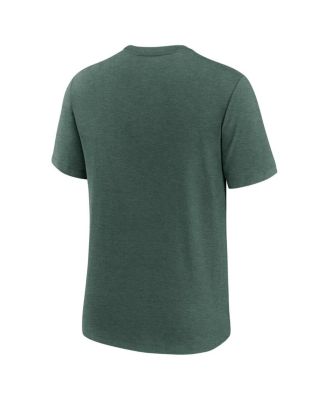 Men's Heather Green Athletics Logo Tri-Blend T-Shirt