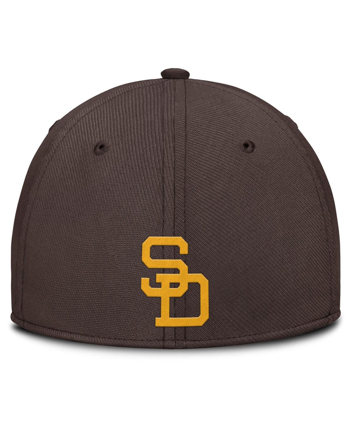 Nike Men's Gray/brown San Diego Padres Rise Swoosh Performance Flex Hat