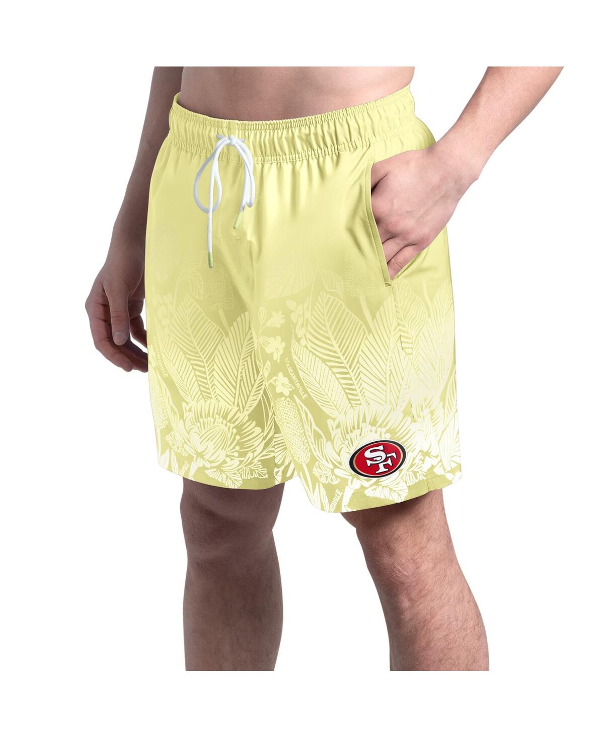 MARGARITAVILLE MEN'S YELLOW SAN FRANCISCO 49ERS LAGOON FIESTA SWIM SHORTS 