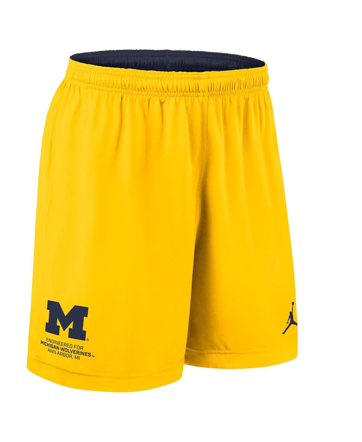 JORDAN MEN'S NAVY/MAIZE MICHIGAN WOLVERINES 2025 SIDELINE REVERSIBLE PERFORMANCE SHORTS 