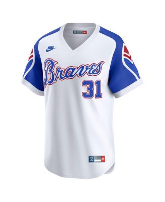 Men's Greg Maddux White Atlanta Braves Throwback Cooperstown Collection Limited Jersey