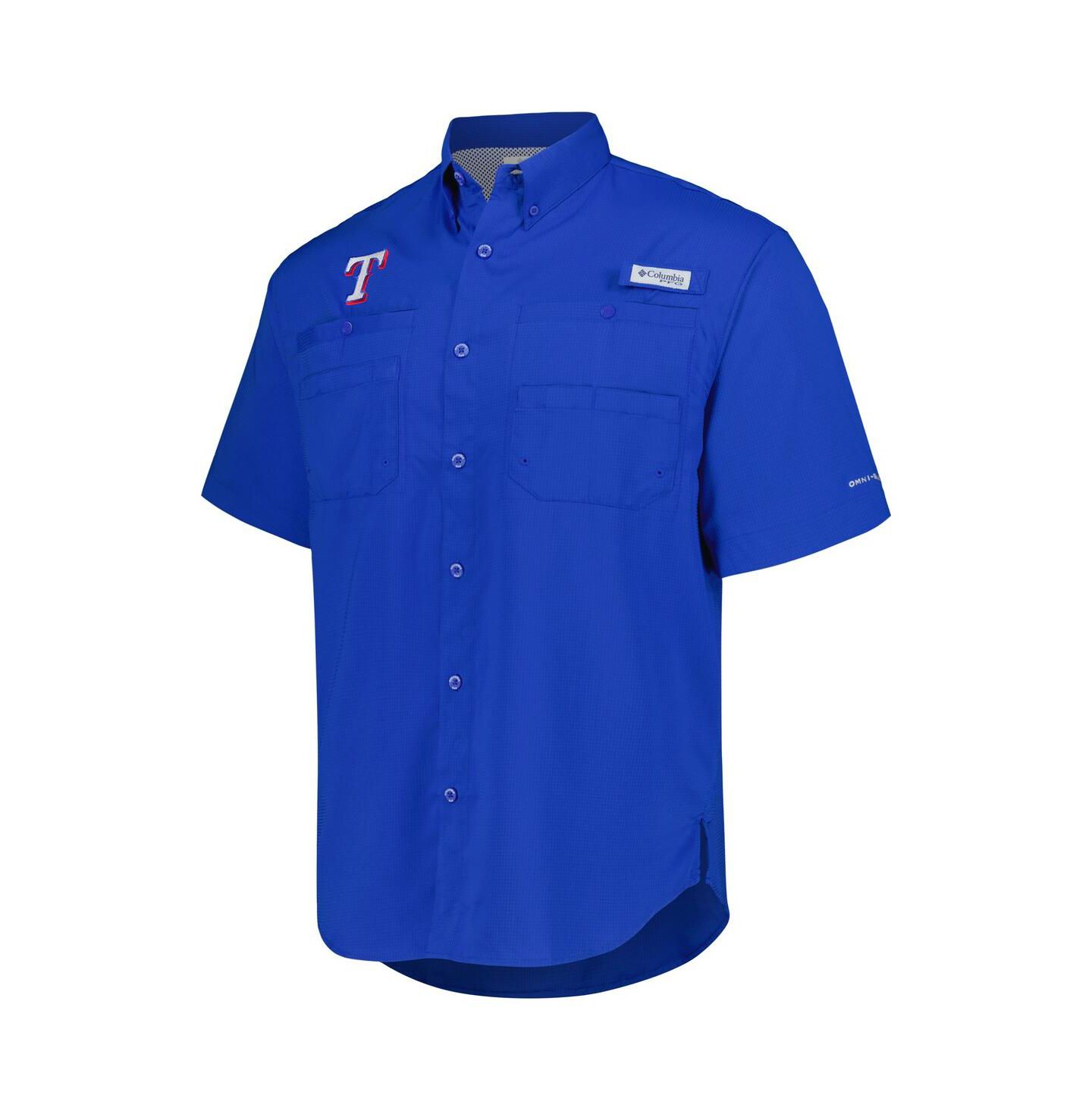 Мужская рубашка Columbia Royal Texas Rangers Tamiami Omni-Shade Button-Down — фото 5