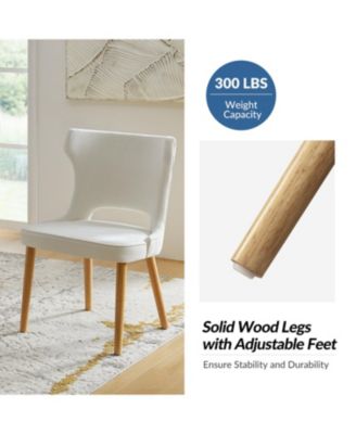 Rita Mid-Century Modern WaterProof Hollow Design Dining Chair with Wingback,Set of 2