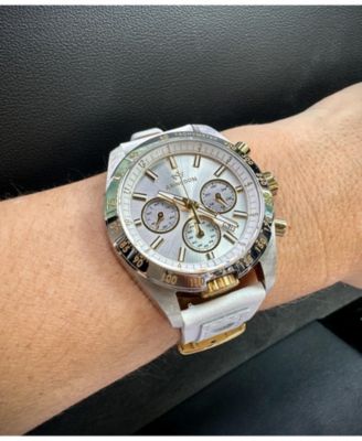 Women's Jordan Chronograph Multifunctional Champagne Leather Strap Watch, 40mm