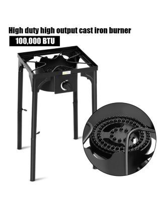 100,000-BTU Portable Propane Outdoor Camp Stove with Adjustable Legs