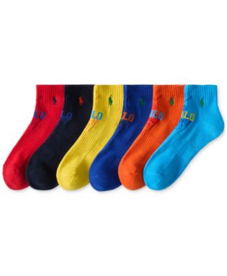 Polo Ralph Lauren - Men's 6-Pk. Tonal Logo Pony Quarter Socks
