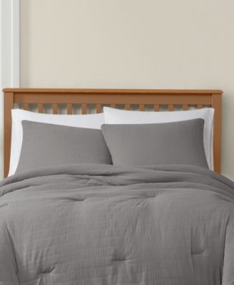 Crinkle Garment Wash Solid 3-Pc. Comforter Set, Full/Queen