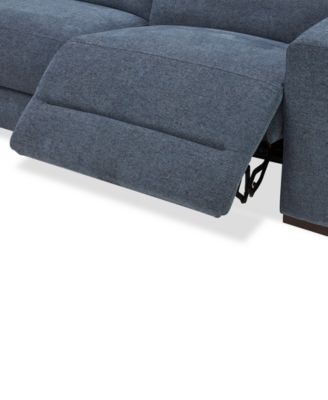 Nevio 5-Pc. Fabric Power Headrest Sectional with 1 Power Motion Chair