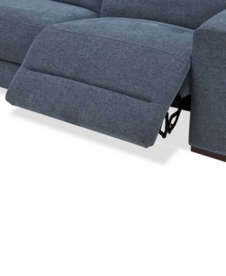 Nevio 5-Pc. Fabric Power Headrest Sectional with 2 Power Motion Chairs