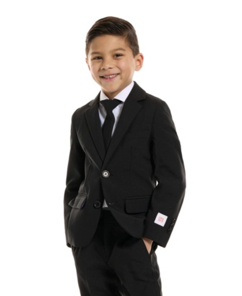 Детские OppoSuits Boys Black Knight Slim Fit Solid Suit Including Blazer, Pants and Clip-On-Tie