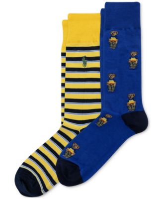 Polo Ralph Lauren - Men's 2-Pk. RL Surf Club Mini Bear Slack Socks