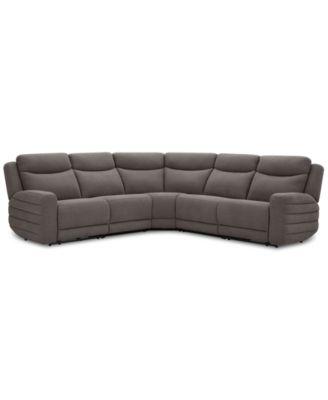 Kristyan 5-Pc. Fabric Sectional with 2 Power Recliners