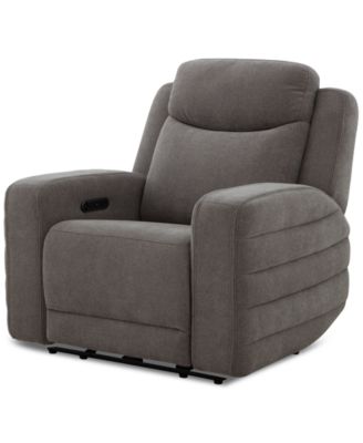 Furniture - Kristyan Fabric Power Recliner with Power Headrest with Zero Wall & Heat Massage