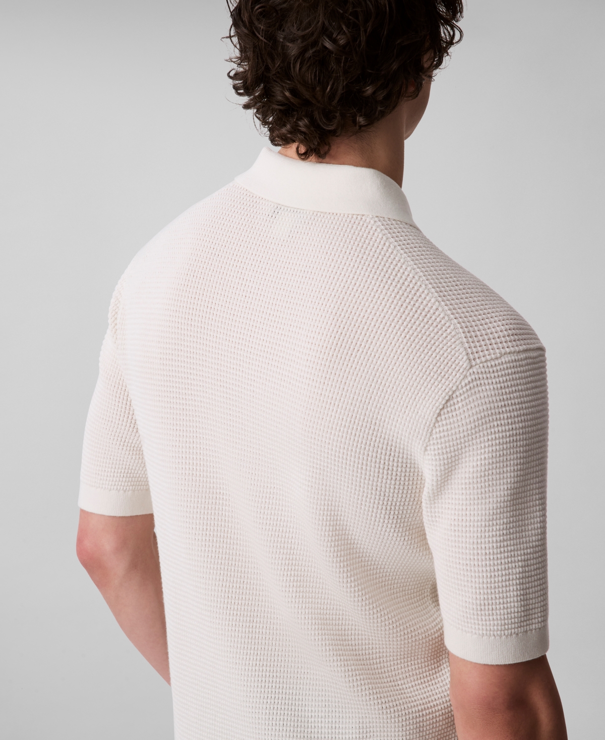 Calvin Klein Men's Smooth Cotton Waffle Polo Shirt