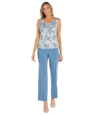 売れ筋商品|||アールアンドエムリチャーズ カットソー トップス レディース Women's 3-Pc. llic Jacquard Jacket, Tank Top & Pant Set Ocean/Silver R & M Richards Women's 3-Pc. Metallic Jacquard Jacket, Tank