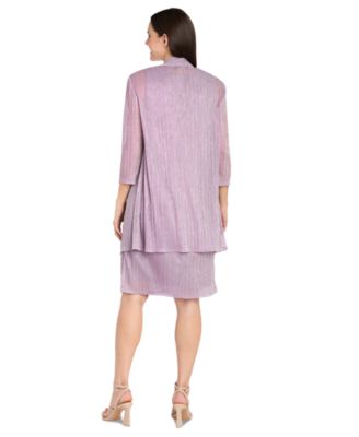 Women's Metallic Crinkle 2-Pc. Dress