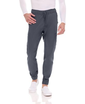 Men's Scrubs Pants- Stretch Scrub Joggers Bottoms with Six Pockets, Royal, Large