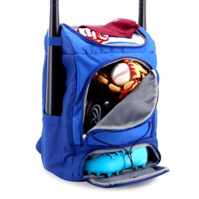 Athlete Backpack with Shoe Compartment Bat Holders and Night Visibility